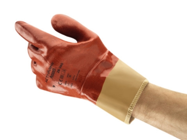 ANSELL-NITRIL-HANDSCHUHE, NITRASAFE, 28-360, rotbraun
