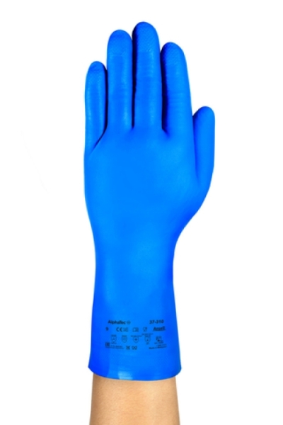 ANSELL-Nitrilhandschuh AlphaTec, 37-310, NBR-Material, Silikon- und Latexfrei, 12 Paar pro Beutel, 12 Beutel im Karton, blau