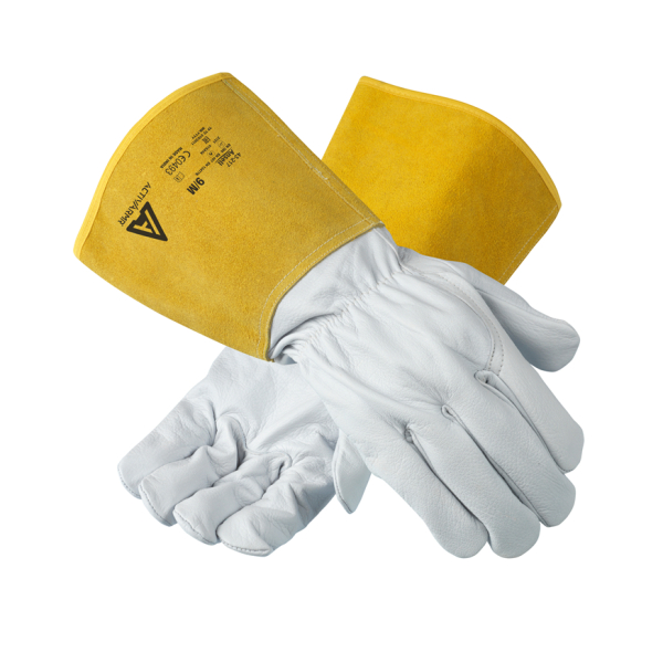 ANSELL-RINDSPALTLEDER-HANDSCHUHE, ActivArmr�, 43-217, gelb/wei�
