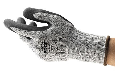 ANSELL-STRICKHANDSCHUHE, mit Nitrilschaumbeschichtung, EDGE 48-706, grau/schwarz