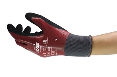 ANSELL-NITRILHANDSCHUHE, Vollbeschichtung, EDGE 48-919, schwarz/rot