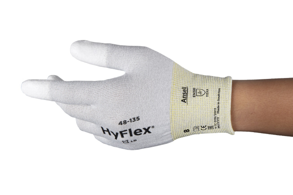 ANSELL-SPEZIALSCHUTZHANDSCHUHE, HYFLEX, 48-135, weiss/grau