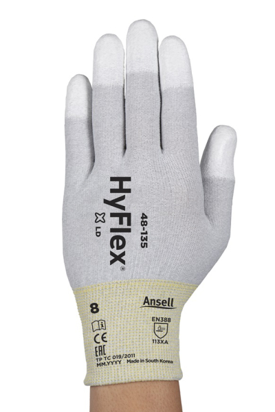 ANSELL-SPEZIALSCHUTZHANDSCHUHE, HYFLEX, 48-135, weiss/grau