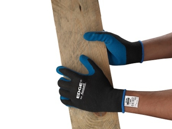 ANSELL-LATEX-ARBEITSSCHUTZHANDSCHUHE, EDGE, 48-305, schwarz/blau