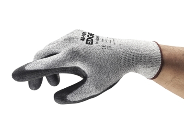 ANSELL-PU-BESCHICHTETE-STRICKHANDSCHUHE, EDGE 48-701, grau/schwarz