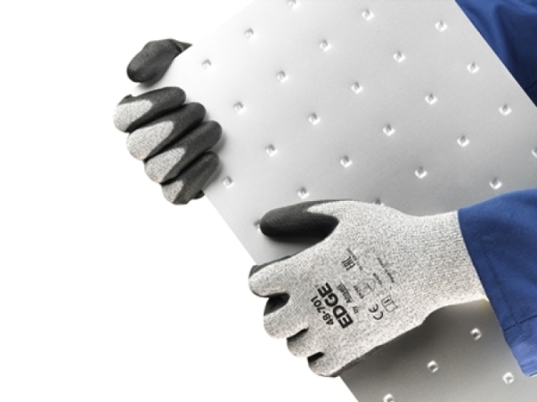 ANSELL-PU-BESCHICHTETE-STRICKHANDSCHUHE, EDGE 48-701, grau/schwarz