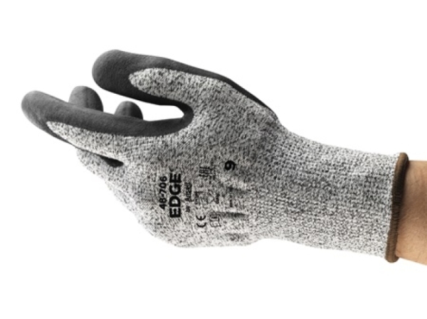 ANSELL-STRICKHANDSCHUHE, mit Nitrilschaumbeschichtung, EDGE 48-706, grau/schwarz
