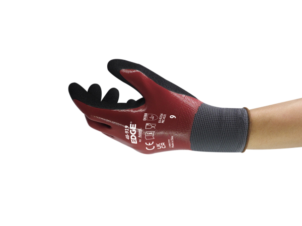 ANSELL-NITRILHANDSCHUHE, Vollbeschichtung, EDGE 48-919, schwarz/rot