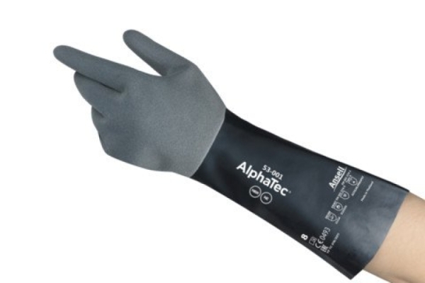 ANSELL-CHEMIKALIENSCHUTZHANDSCHUHE, ALPHATEC, 53-001, grau/schwarz