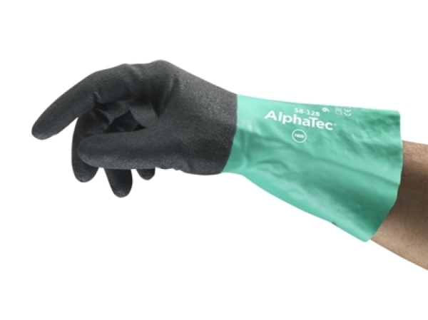 ANSELL-CHEMIKALIENSCHUTZ-HANDSCHUHE, ALPHATEC, 58-128, anthrazit/gr�n