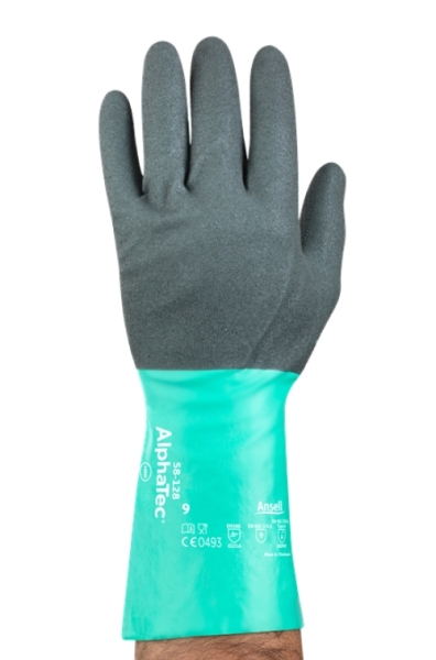 ANSELL-CHEMIKALIENSCHUTZ-HANDSCHUHE, ALPHATEC, 58-128, anthrazit/gr�n