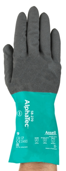 ANSELL-CHEMIKALIENSCHUTZ-HANDSCHUHE, ALPHATEC, 58-270, schwarz