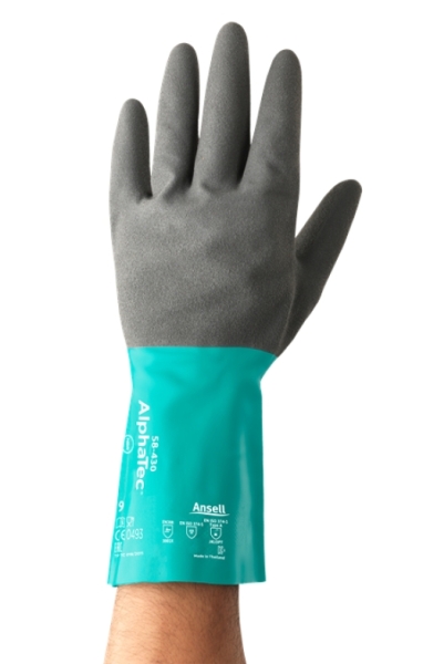 ANSELL-CHEMIKALIENSCHUTZ-HANDSCHUHE, ALPHATEC, 58-430, gr�n/grau