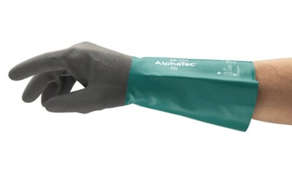 ANSELL-CHEMIKALIENSCHUTZ-HANDSCHUHE, ALPHATEC, 58-435, grün/grau