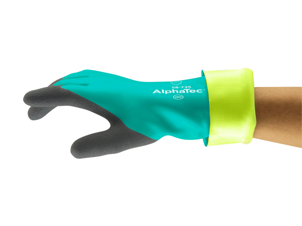 ANSELL-CHEMIKALIENSCHUTZHANDSCHUHE, ALPHATEC, 58-735, gr�n/schwarz