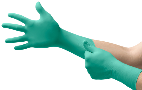 ANSELL-Einweg-NEOPRENE-HANDSCHUHE, DERMA SHIELD, 73-711, grün
