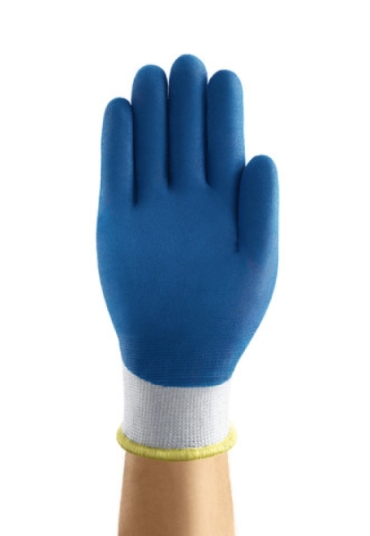 ANSELL-STRICK-HANDSCHUHE, POWER FLEX, 80-409, blau/weiss