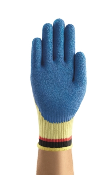 ANSELL-STRICK-HANDSCHUHE, POWER FLEX, 80-600, blau/gelb
