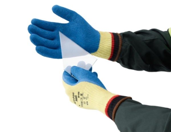 ANSELL-STRICK-HANDSCHUHE, POWER FLEX, 80-600, blau/gelb