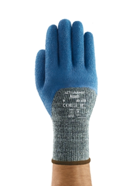 ANSELL-KEVLAR-STRICKHANDSCHUHE, POWER FLEX, 80-658, blau/gr�n