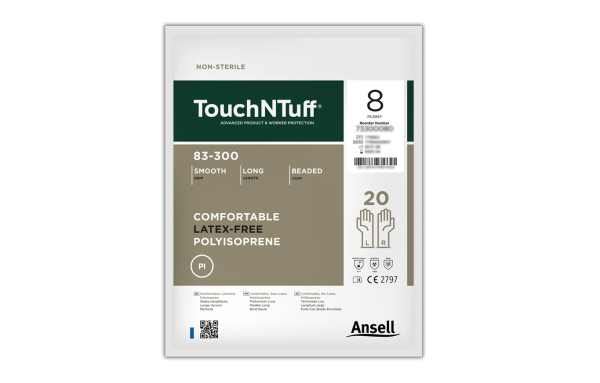 ANSELL-HANDSCHUHE, TOUCHNTUFF, 83-300, Pkg. � 20 Paar, VE: 10 Pkg. weiss