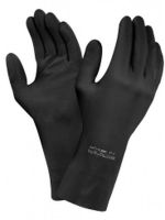 ANSELL Latex-Chemikalien-Arbeits-Schutz-Handschuhe, Arbeitshandschuhe Extra, Schwarz