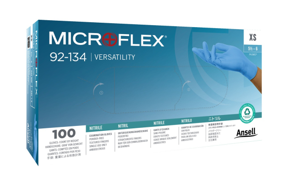 ANSELL-EINWEG-NITRIL-HANDSCHUHE, MICROFLEX, 92-134, Pkg. � 100 St�ck, blau