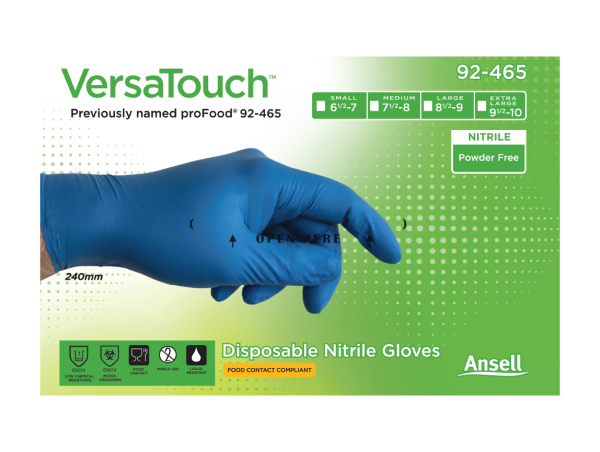 ANSELL-EINWEG-NITRIL-HANDSCHUHE, VERSATOUCH, ungepudert, 92-465, Pkg. � 100 St�ck, blau
