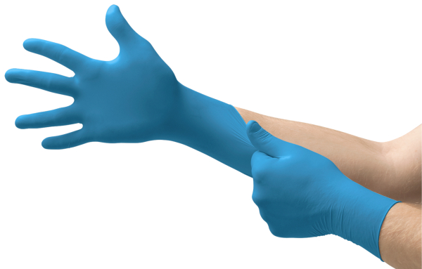 ANSELL-EINWEG-NITRIL-HANDSCHUHE, VERSATOUCH, ungepudert, 92-481, Pkg. á 100 Stück, hellblau