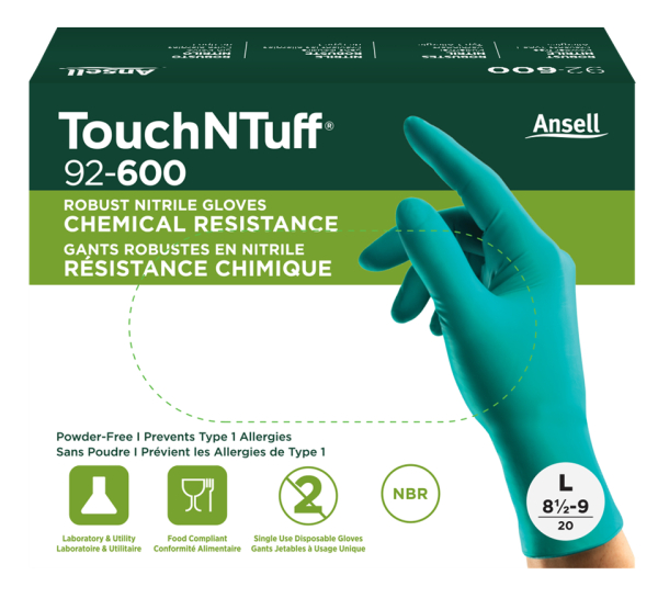ANSELL-EINWEG-NITRIL-HANDSCHUHE, TOUCHNTUFF, 92-600, Pkg. � 100 St�ck, gr�n