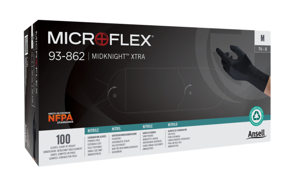 ANSELL-EINWEG-NITRIL-HANDSCHUHE, MICROFLEX, 93-862, Pkg. � 100 St�ck, schwarz
