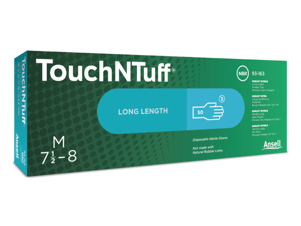 ANSELL-EINWEG-NITRIL-HANDSCHUHE, TOUCHNTUFF, 93-163, Spender. � 50 St�ck, VE: 10 Spender, hellblau