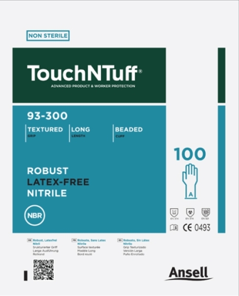 ANSELL-EINWEG-NITRIL-HANDSCHUHE, TOUCHNTUFF, 93-300, Pkg. � 100 St�ck, gr�n