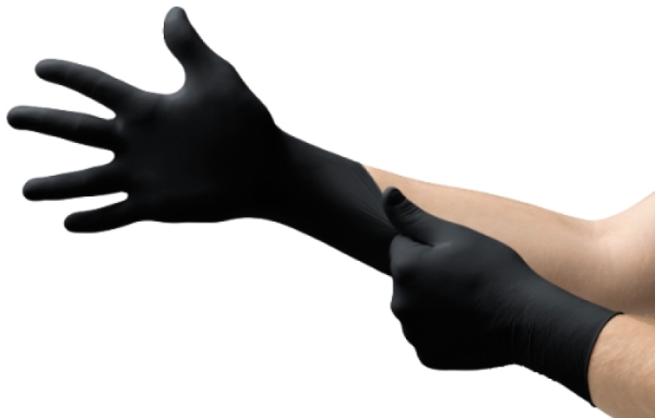 ANSELL-EINWEG-NITRIL-HANDSCHUHE, MICROFLEX, 93-852, Pkg. á 100 Stück, schwarz