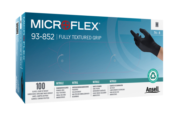 ANSELL-EINWEG-NITRIL-HANDSCHUHE, MICROFLEX, 93-852, Pkg. � 100 St�ck, schwarz