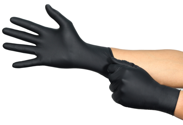 ANSELL-Nitril-Handschuhe, Puderfrei, Beidh�ndig tragbar, Wandst�rke: 0,12 mm, L�nge: 245 mm, schwarzem Nitril