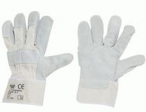 F-STRONGHAND, Leder-Arbeits-Handschuhe, KS/Grau