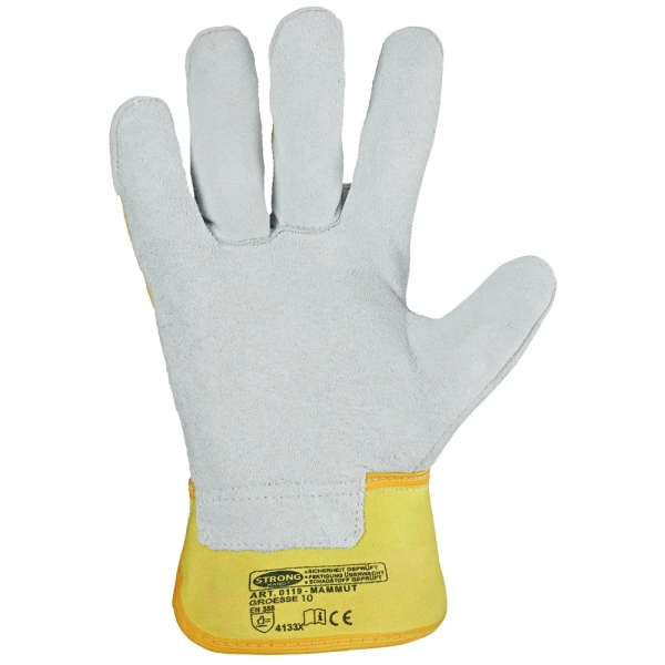 F-STRONGHAND, Rindspaltleder, Arbeitshandschuhe, *MAMMUT*, VE: 60 Paar