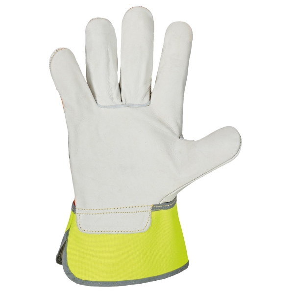F-STRONGHAND, Rindvollleder, Arbeitshandschuhe, *HI-VIS*, VE: 120 Paar