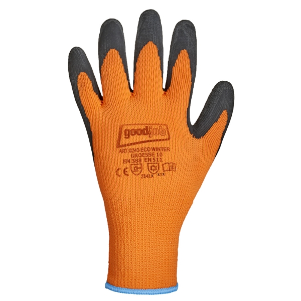 F-GOODJOB, Schrumpf-Latex, Arbeitshandschuhe *ECO WINTER*, VE: 120 Paar, orange/schwarz