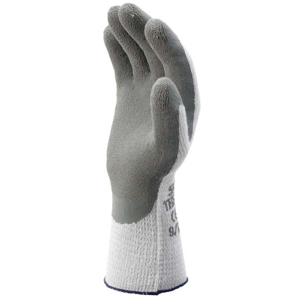 F-SHOWA-BEST, Mittelstrick, Latex beschichtet, Arbeitshandschuhe, *SHOWA 451*, Pkg.a`10, grau