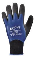 F-OPTIFLEX-Latex-Arbeits-Handschuhe, *WINTER AQUA GUARD*, VE: 60 Paar, schwarz/blau