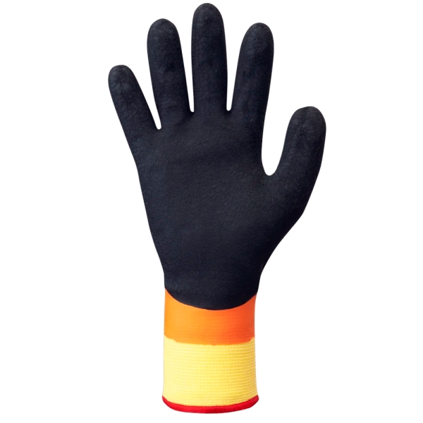 F-*SHOWA XW300* SHOWA� HANDSCHUHE-LEVEL E SCHNITTSCHUTZ  / LEVEL 1 HITZESCHUTZ LINER / K�LTESCHUTZ, LATEX, ORANGE / SCHWARZ