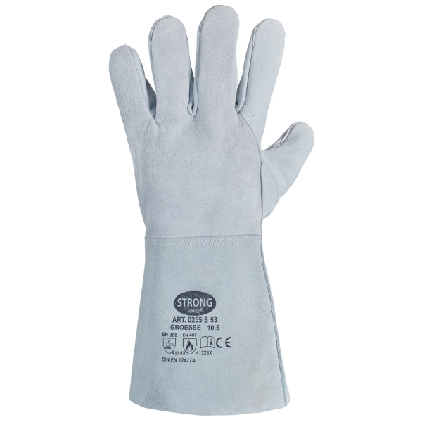 F-STRONGHAND, Schwei�er, Rindspaltleder, Arbeits-Handschuhe, *S 53*, VE: 60 Paar