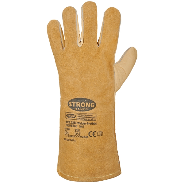 F-STRONGHAND, Schwei�er, Rindleder, Arbeitshandschuhe,  *WELDER-PROFI 4*, VE: 60 Paar