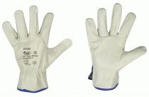 F-STRONGHAND-Rind-Nappa-Leder-Arbeits-Handschuhe, AVUS-Driver, weiß