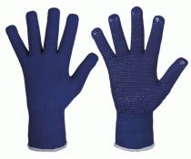 F-STRONGHAND-Strick-Arbeits-Handschuhe, ZIBO, blau mit blauen Nop