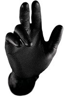 F-STRONGHAND, Nitril-Einweg-Einmal-Handschuhe, puderfrei, *GRIP SCHWARZ*, Pkg á 50 Stück, VE = 1 Pkg, schwarz