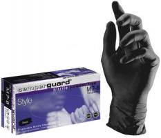 F-SEMPERMED-Hand-Schutz, Einweg-Nitril-Untersuchungs-Einmal-Handschuhe, SEMPERGUARD Nitrile Style, puderfrei, schwarz, VE = 100 Stk.