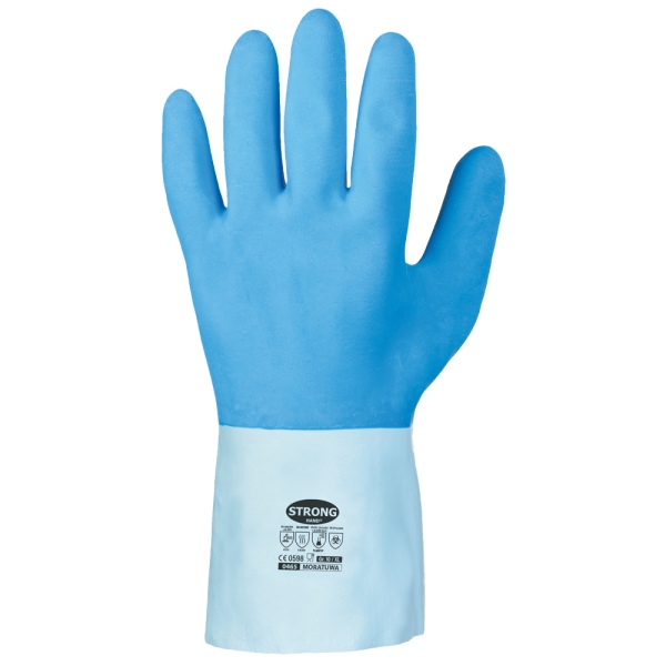F-SURF, Chemikalienschutz, Latex, Arbeitshandschuhe, *MORATUWA*, VE: 120 Paar, blau